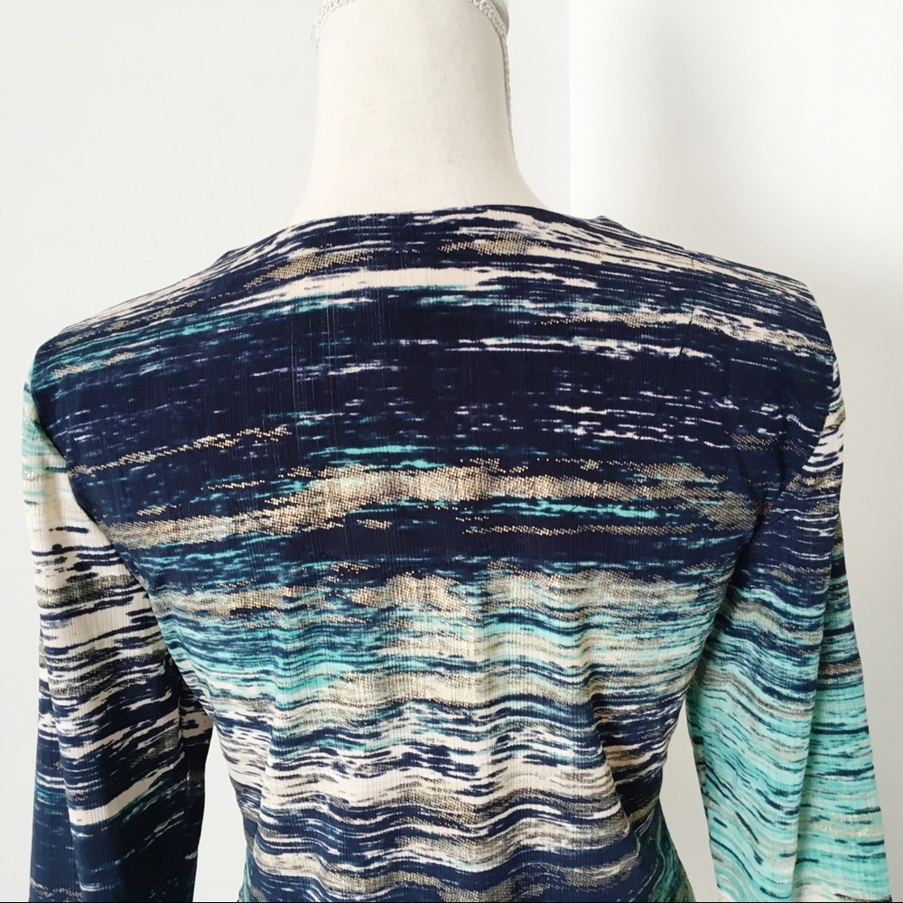 Jm Collection Multi Color Tunic Top Size Medium - image 5